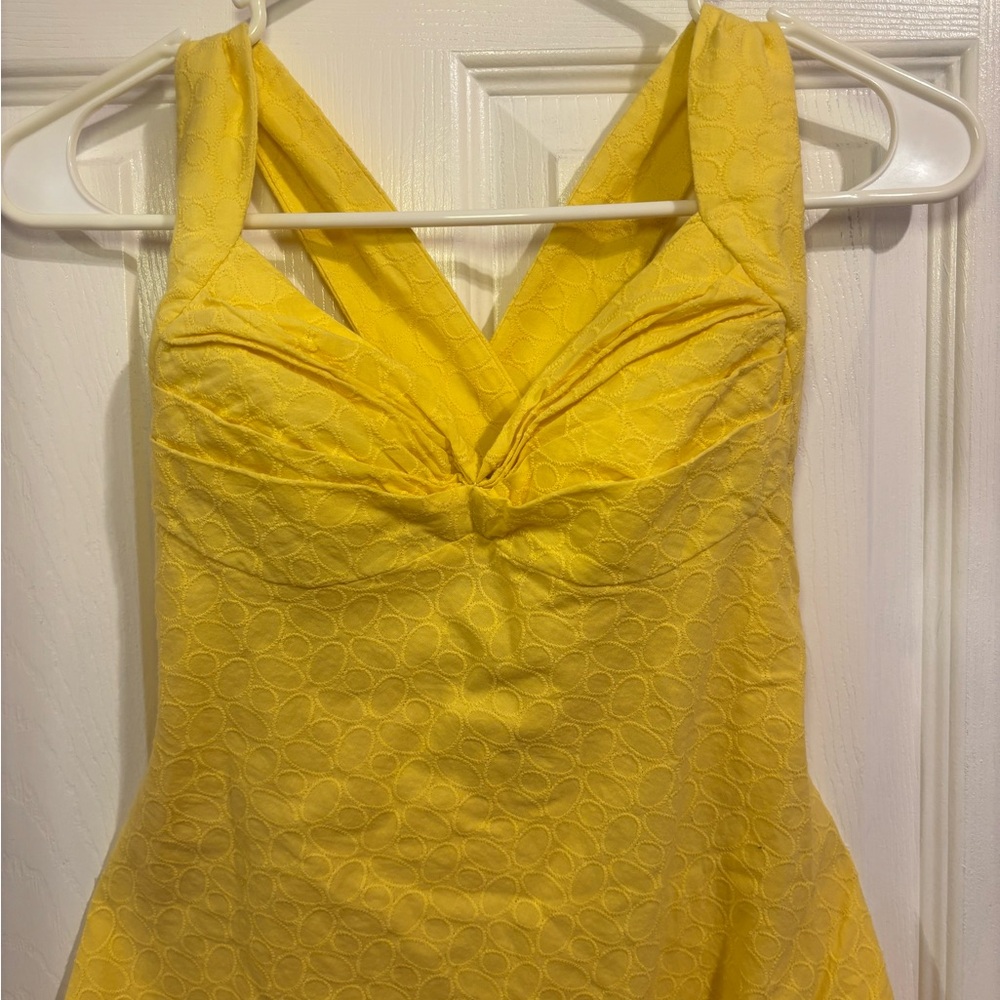 Calvin Klein Sunlit Yellow Textured Dress